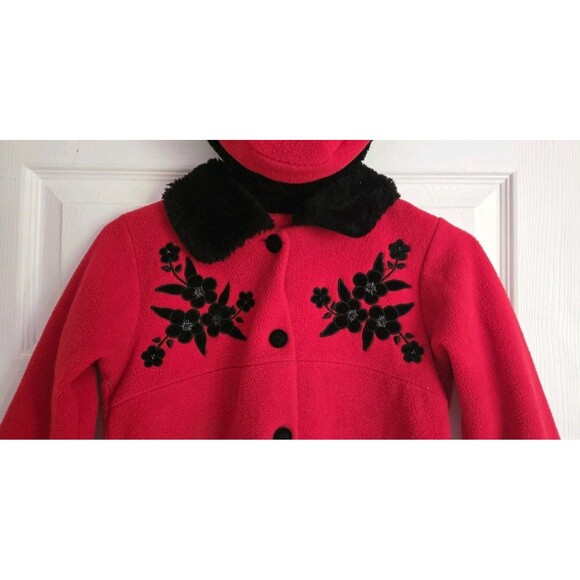 Vintage Petes Partner Good Lad Girls Size 6 Red Fleece Dress Coat & Hat 2pc Set! - Picture 11 of 16